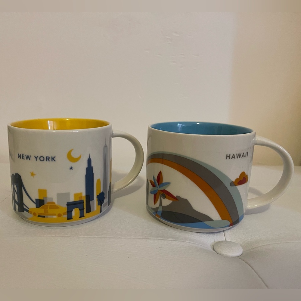 Starbucks “You Are Here” New York City & Hawaii Mugs